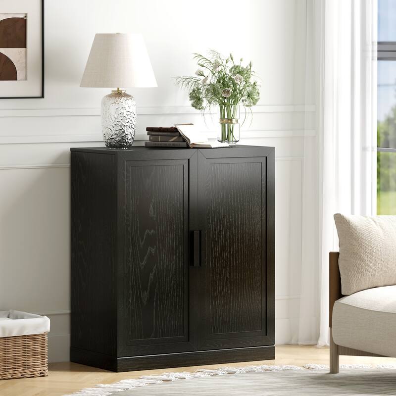 Classic Storage Cabinet with Adjustable Shelves - Black