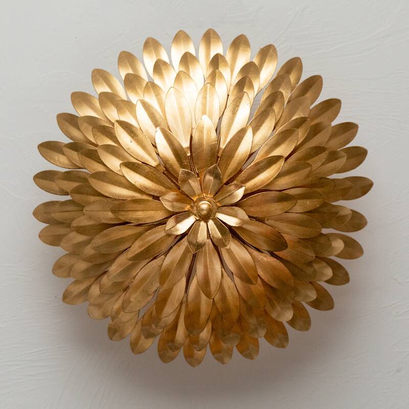 Broche 4 Light Antique Gold Ceiling Mount - 16'' W x 6.25'' H
