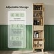 preview thumbnail 4 of 19, Garvee 67" Tall Freestanding Narrow Raised Bathroom Laundry Storage Cabinet with Drawer