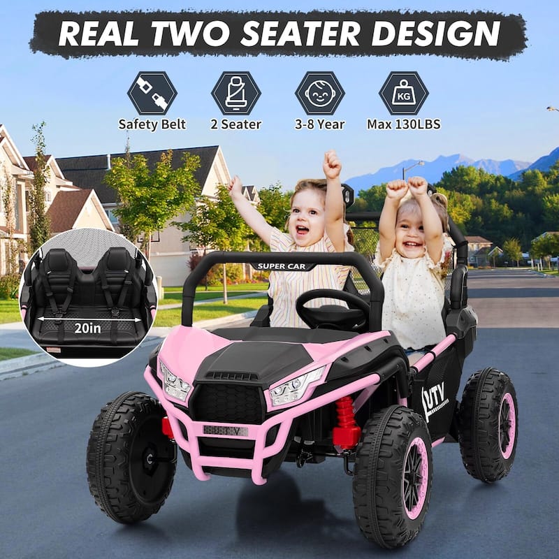 24V Kids Electric Car, 2-Seater UTV Off-Road