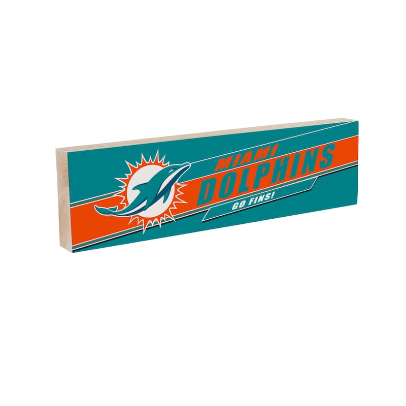 Miami Dolphins Wooden Tabletop Mantel Shelf Sign