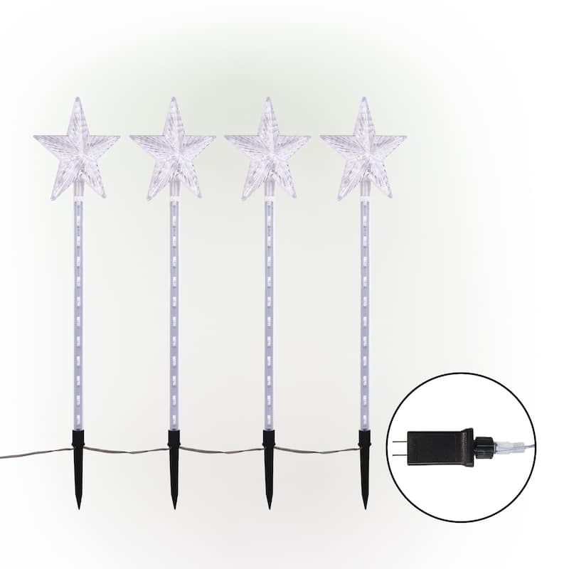 Alpine Corporation Holiday Décor Garden Stake with LED Lights, Multi-Pack