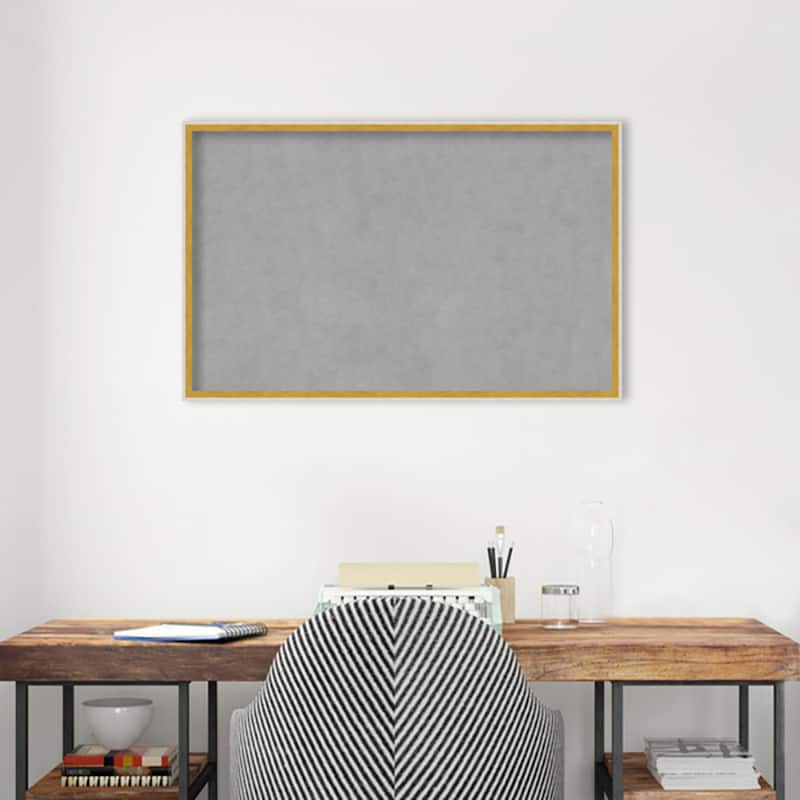 Amanti Art Paige White Gold Framed Magnetic Board