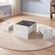 preview thumbnail 1 of 8, Gymax 3PCS Kids Table and Chair Set w/Chalkboard Lovely Patterns White