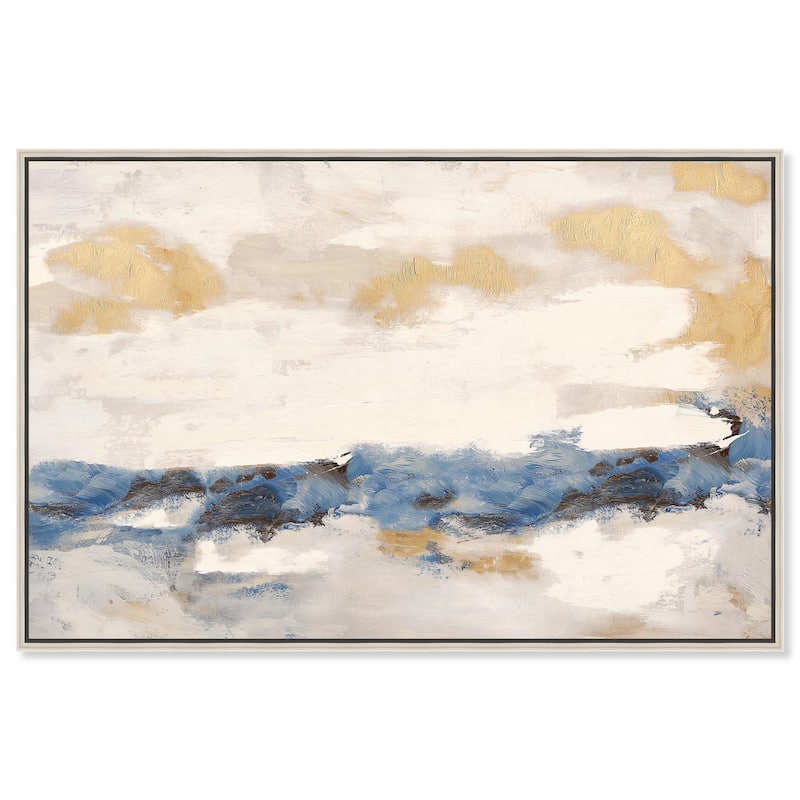 Mountain Mist Canvas Digital Abstract Art by Art Remedy - 45" x 30" - Silver