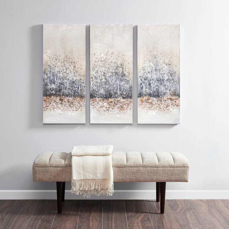 Madison Park Twilight Mystere Hand Embellished 3-Piece Canvas Wall Art Set
