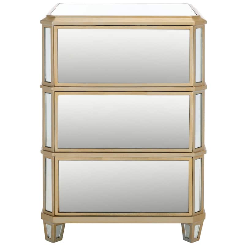 SAFAVIEH Miracle 3-Drawer Mirrored Nightstand