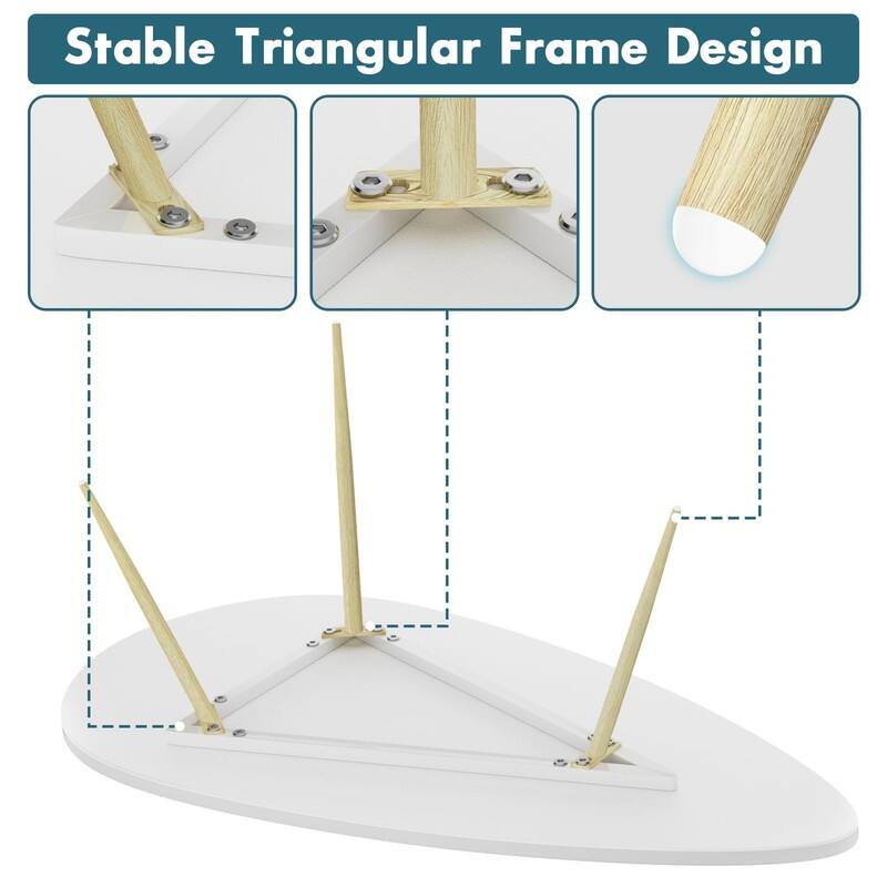 Coffee Tables for Small Space Unique Simple Oval - 22.2"D x 42.5"W x 17.1"H