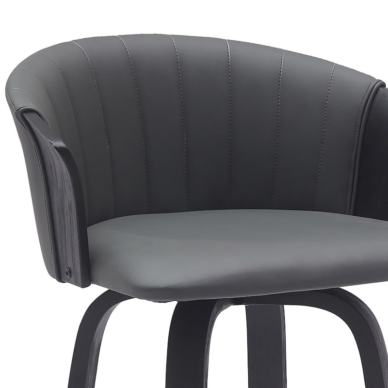 Diana Upholstered Wood Bar or Counter Height Swivel Stool