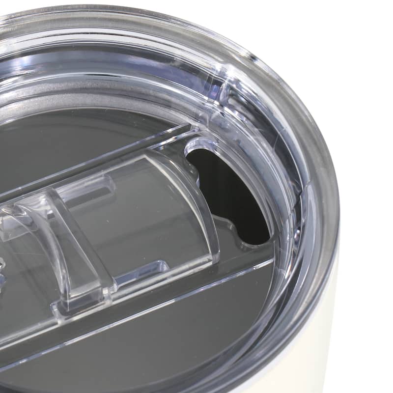 18oz Stainless Steel Thermal Tumbler with Acrylic Lid in Cream