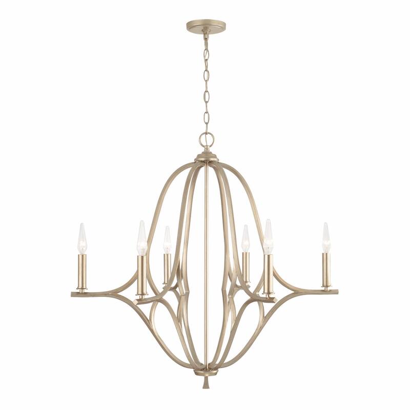 Claire 6-light Brushed Champagne Hanging Chandelier