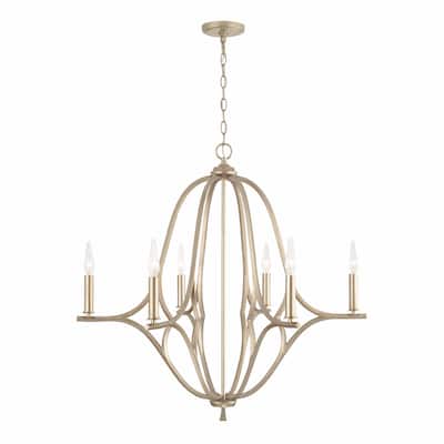 Claire 6-light Brushed Champagne Hanging Chandelier