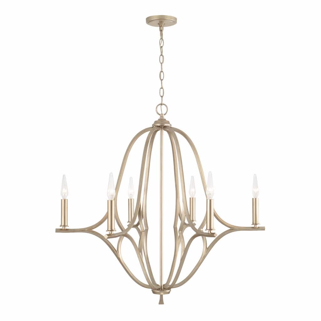 Claire 6-light Brushed Champagne Hanging Chandelier