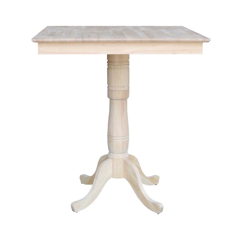 36" x 36" Square Top Pedestal Table With 4 Bar Stools - 5 Piece Set