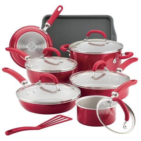 Rachael Ray Aluminum 13-Piece Nonstick Cookware Set - 13 Pc