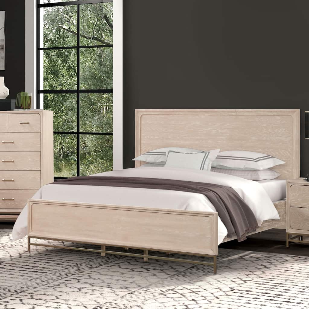 Furniture of America Drayden Light Oak Solid Wood Platform Bed