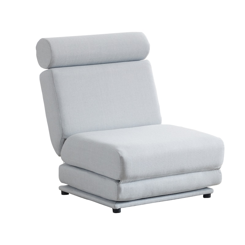 Portable Foldable Single Sofa Chair with Pillow - Light Grey