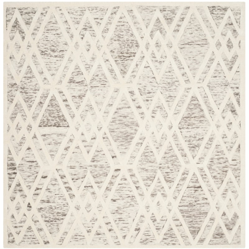 SAFAVIEH Handmade Cambridge Dorthea Modern Wool Rug - 6' x 6' Square - Light Brown/Ivory