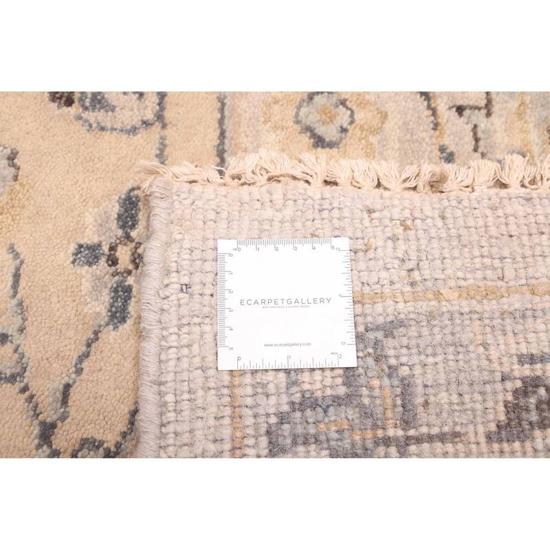 ECARPETGALLERY Hand-knotted Finest Agra Jaipur Light Grey Wool Rug - 7'10 x 9'10