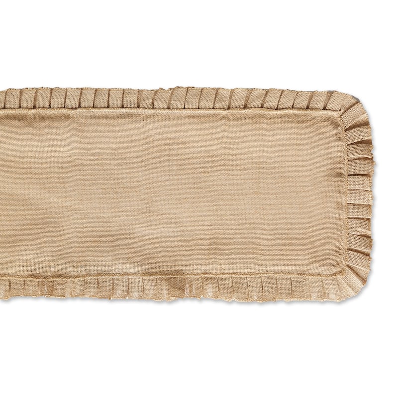 DII Natural Ruffle Trim Jute Table Runner, 14x72 inch