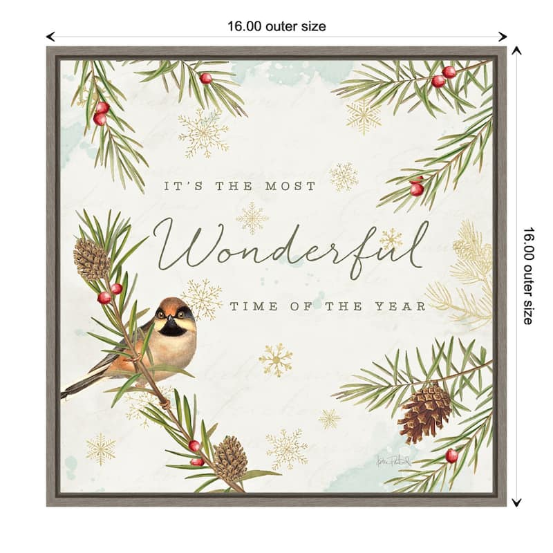 Christmas Tradition IV (Bird) by Katie Pertiet Framed Canvas Art