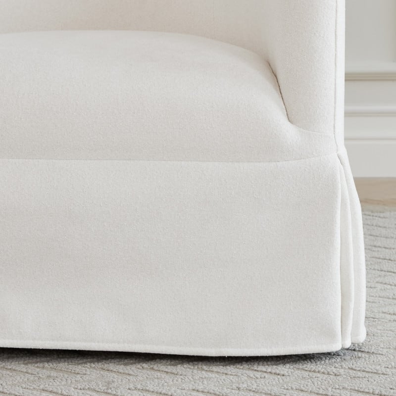 Luke Faux Slipcovered Swivel Accent Chairs for Living Room