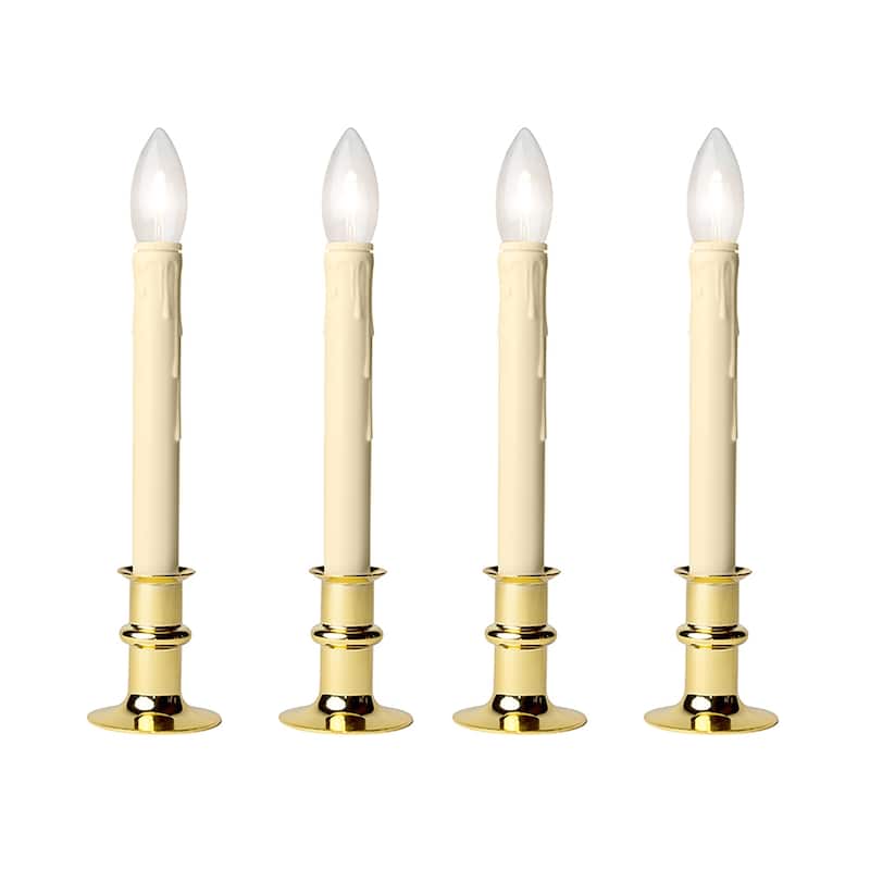 Battery Operated Bi-Directional LED Adjustable Candle 2-pack or 4-pack - 4-Pack Brass