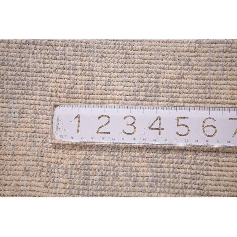 All-Over Abstract Modern Area Rug Handmade Grey Wool Carpet - 5'4" x 7'6"