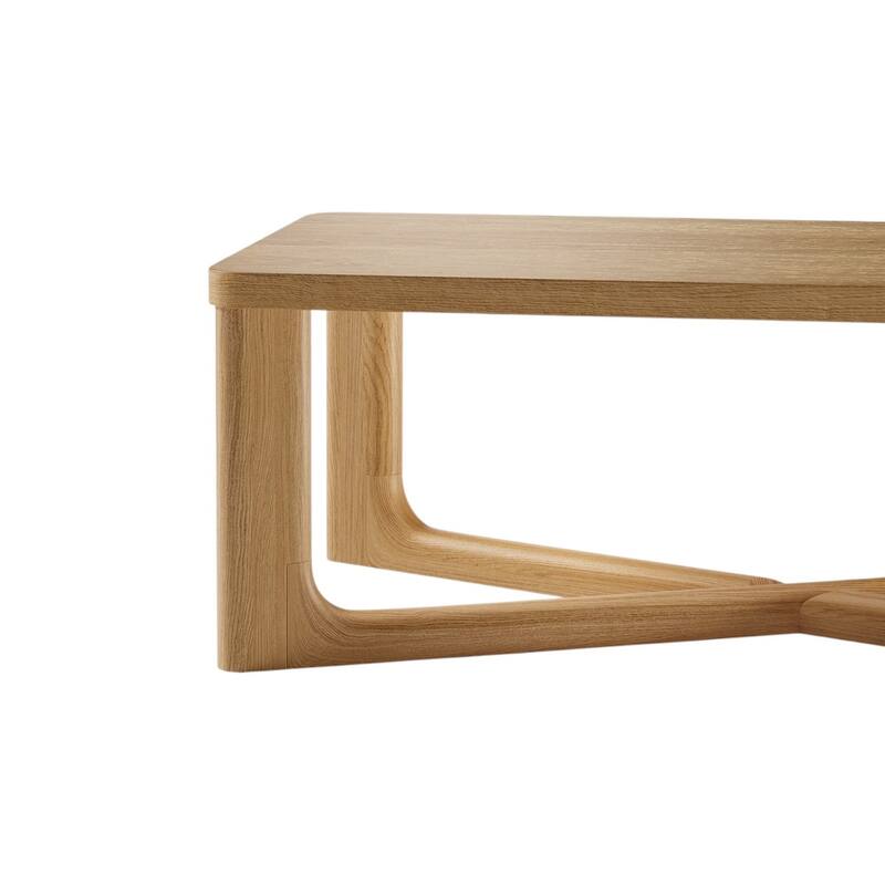 HomeRoots 50" Natural Solid Wood Cross Legs Coffee Table - 50' X '18' X '26