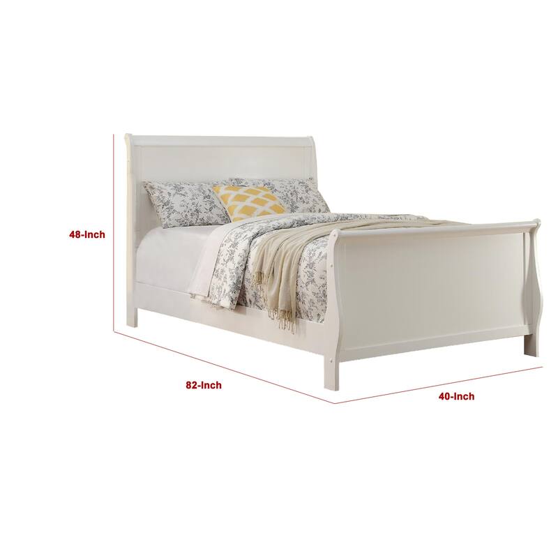 Spellbinding Clean Wooden Twin Bed, White