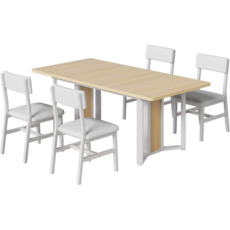 Dining Table Set 6 People Extendable Kitchen Table 4 Chairs