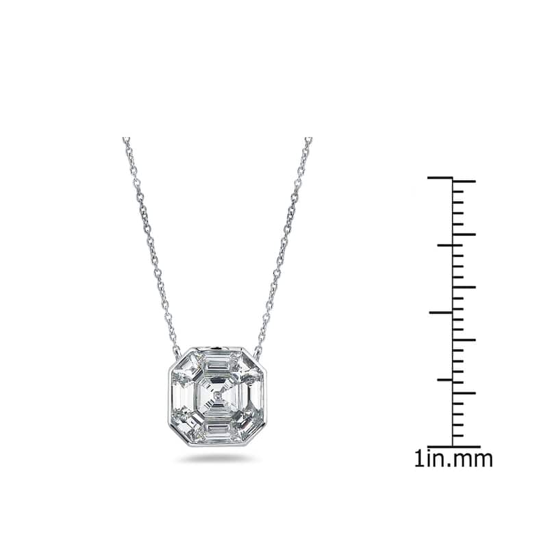 Auriya 14k Gold 5/8ctw Asscher-cut Diamond Station Necklace (G-H, VS1-VS2)