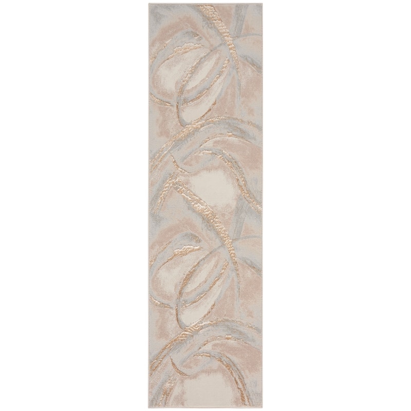 Inspire Me! Home Décor Brushstrokes Indoor only Abstract Area Rug - 2'2" x 7'6" - Beige/Grey
