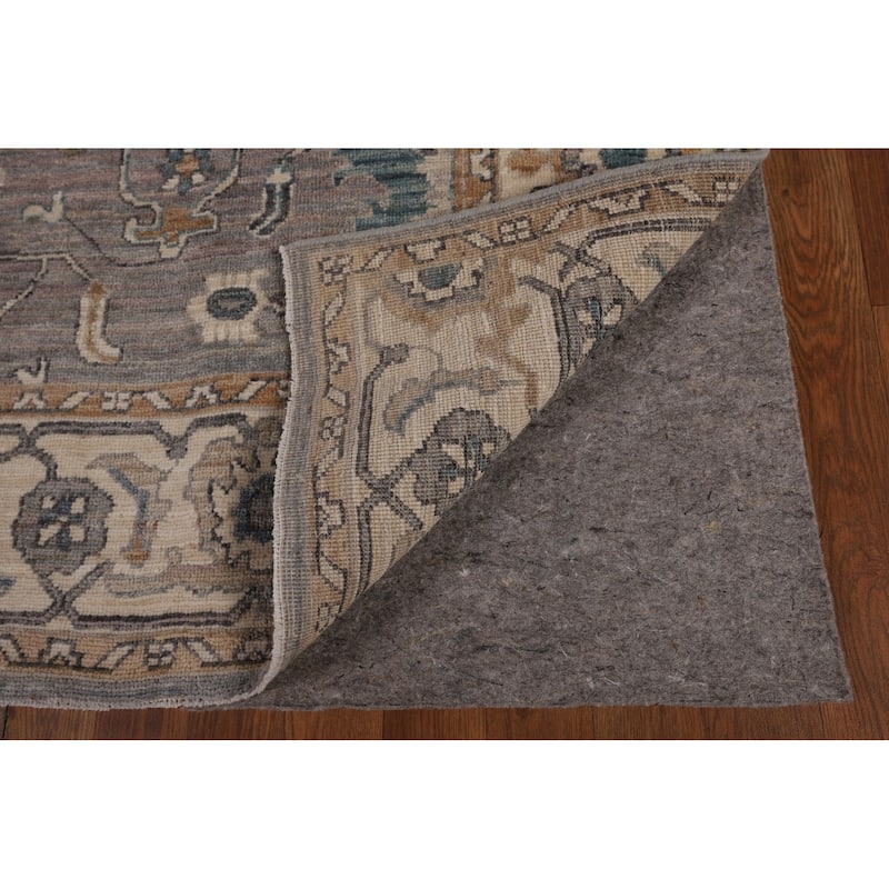 Gray Turkish Oushak Vegetable Dye Area Rug Hand-Knotted Wool Carpet - 5'10"x 8'6"