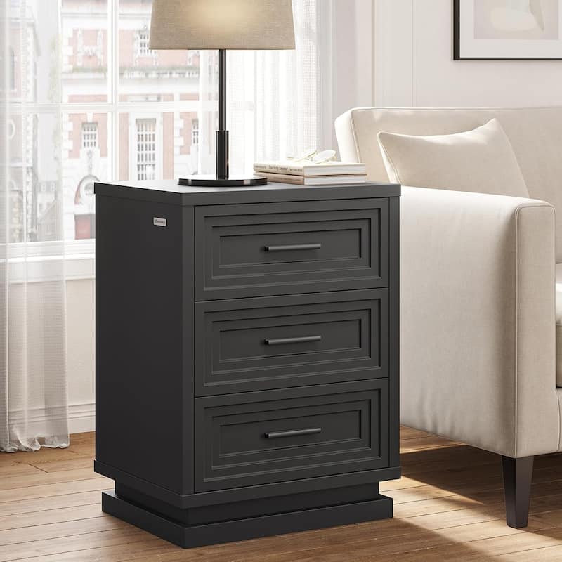 Bedroom Nightstand with 3 Drawers Bedside Table End Tables Living Room