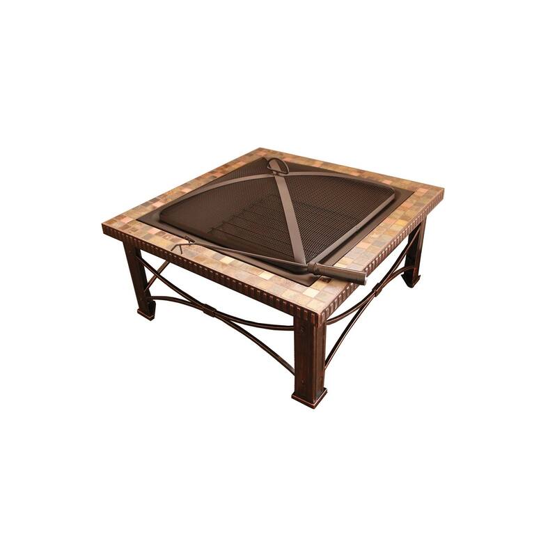 AZ Patio Heaters 30" Slate Tile Fire Pit - M
