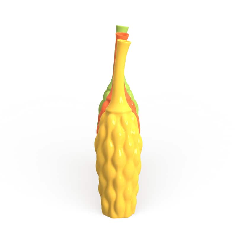 Multi Colored Ceramic Decorative Vase (Set of 3) - 5W x 5L x 18H