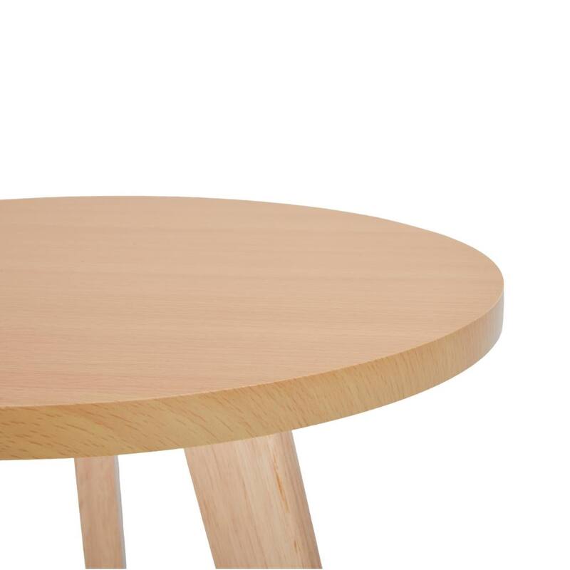 Solid Wood Frame with MDF Top, Modern Accent Table,Features a sturdy natural rubberwood solid wood frame for reliable support