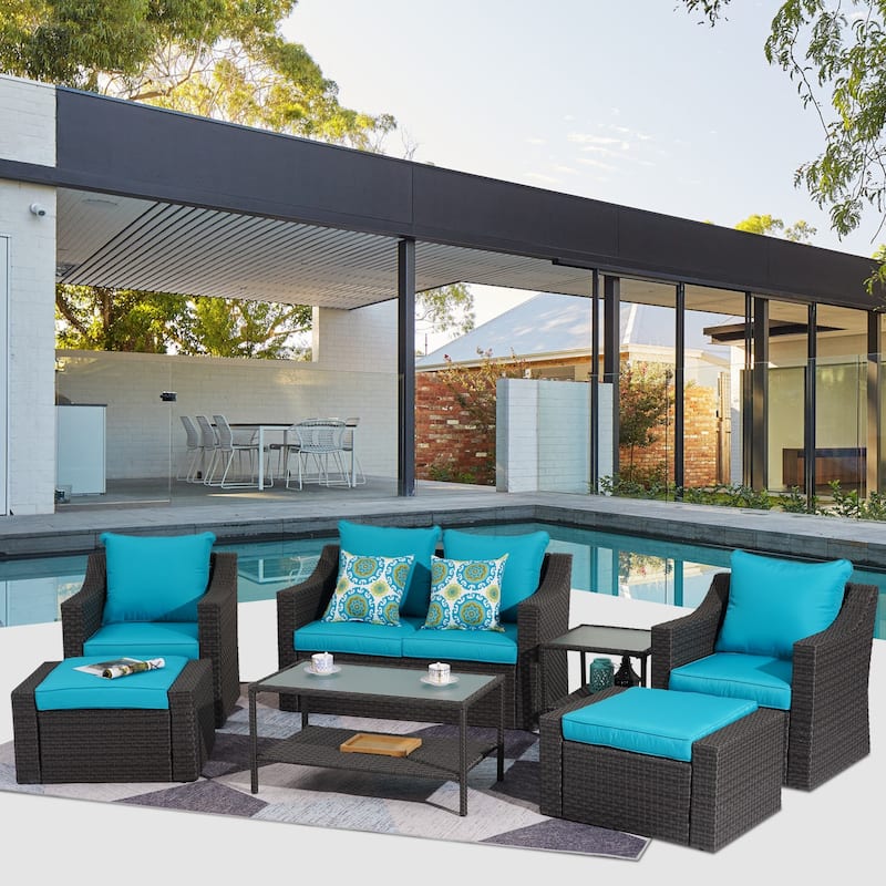 Royalcraft 7-Piece PE Wicker Outdoor Conversation Sets