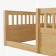 preview thumbnail 5 of 7, Natural Wood Twin Size Kids Floor Beds Frame with Fence for Bedroom Playroom