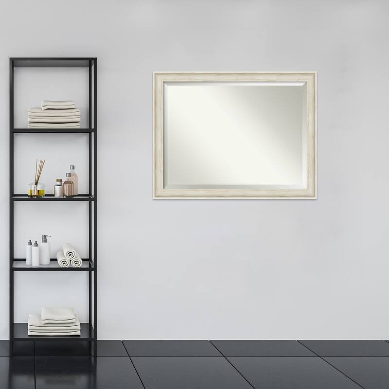 Beveled Bathroom Wall Mirror - Regal Birch Cream Frame - Regal Birch Cream