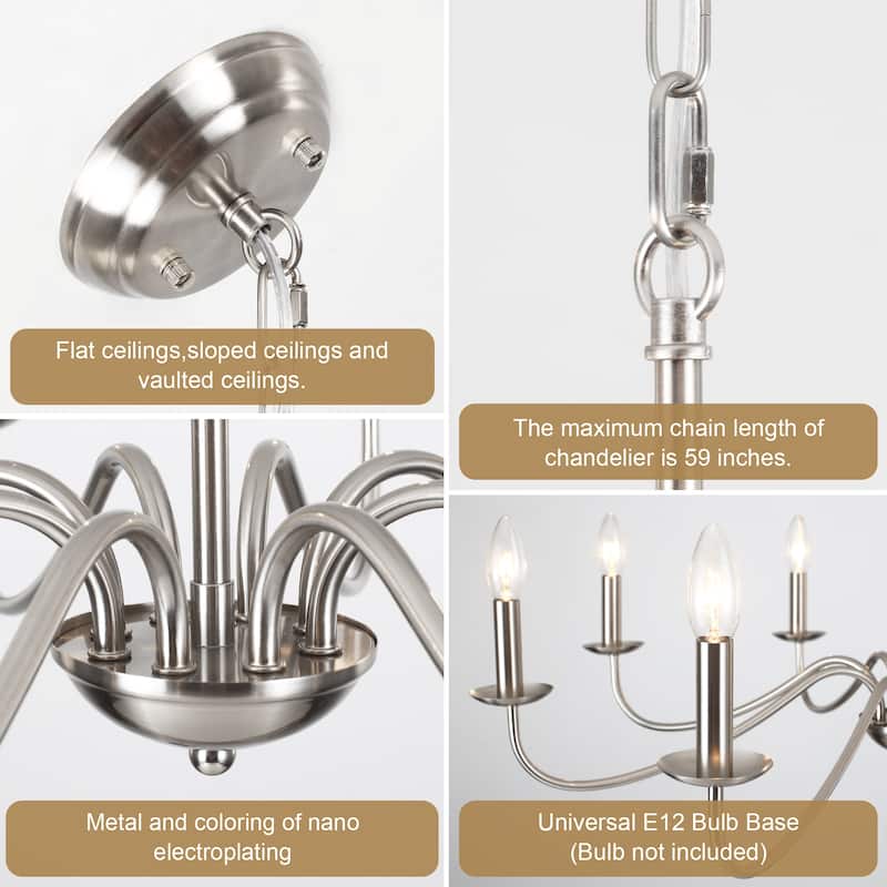 8-Light 30.7 in. Farmhouse Chandeliers for Bedroom Living Room Study