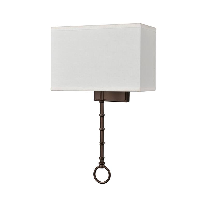 Elk Home Shannon Oil Rubbed Bronze With White Shade 2 Light Sconce