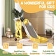 preview thumbnail 2 of 8, Toddler Slide, 3 in 1 Slide for Kids Ages 1-3 Years, Indoor Slide with Basketball Hoop, Climber, Duck Pattern, Yellow