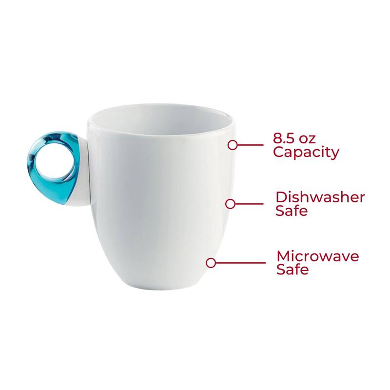 Guzzini Set of 4 Feeling Mugs - 8.5 oz
