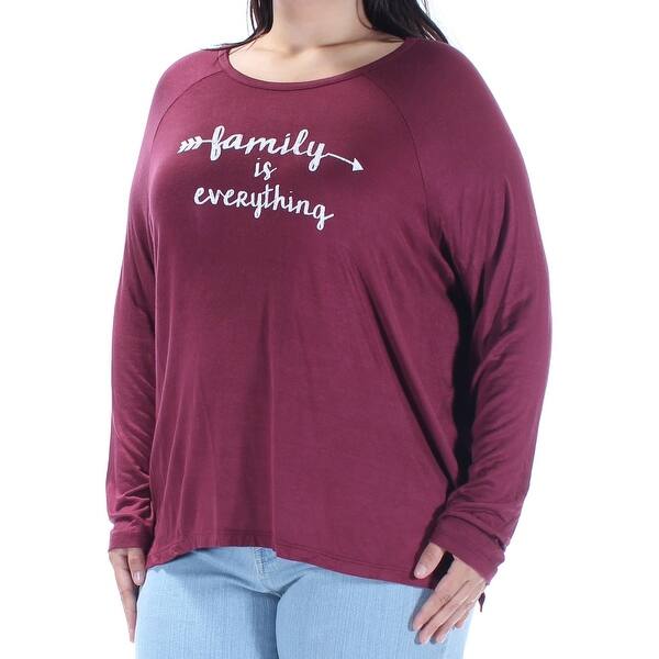 Shop The Original Retro Brand Womens Maroon Printed Raglan Jewel