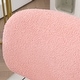 preview thumbnail 2 of 7, Teddy Fleece Fabric Office Chair with Swivel Wheels, Vanity Chair with Adjustable Height, 360° Rolling Swivel Task Chair - N/A