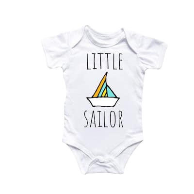 Little Sailow Sailboat Nautical - Baby Boy Girl Clothes Infant Bodysuit Funny Cute Newborn