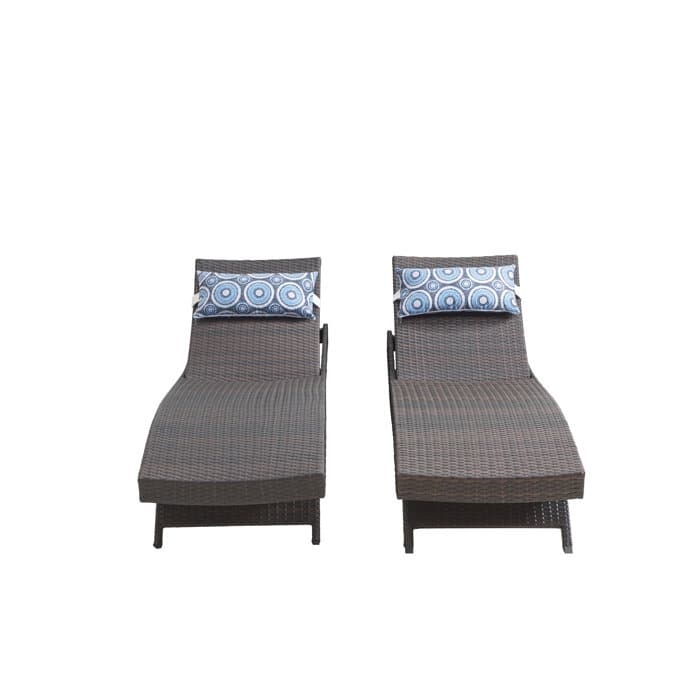 All Weather Wicker Chaise Lounge - Set of 2