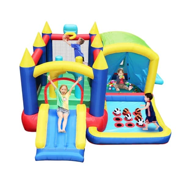 slide 2 of 5, 7 in 1 Inflatable Bounce House - Multicolor Kids